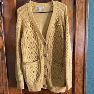 cupcakes & cashmere Golden Cable Knit Cardigan